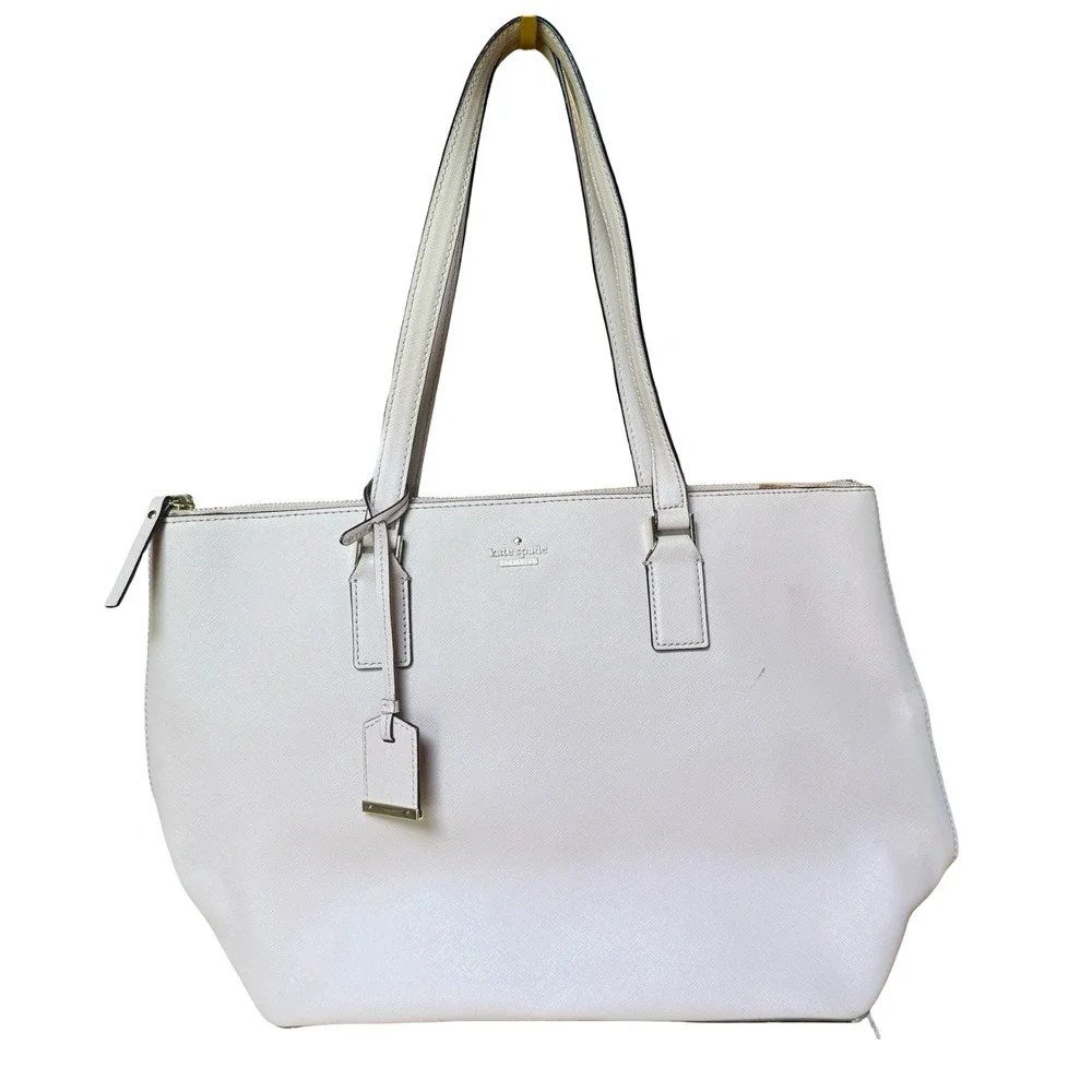 Kate Spade New York Light Pink Large Tote Shoulder Bag Purse Leather 16x11x6
